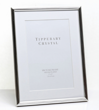 Load image into Gallery viewer, White Mount Silver Plated Frame 5x7 by TaWhite Mount Silver Plated Frame 8x10 by Tipperary Crystal  - 128828ipperary Crystal  - 125087