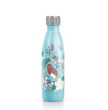 Load image into Gallery viewer, Birdy Metal Bottle - Robin from Tipperary Crystal - 147409