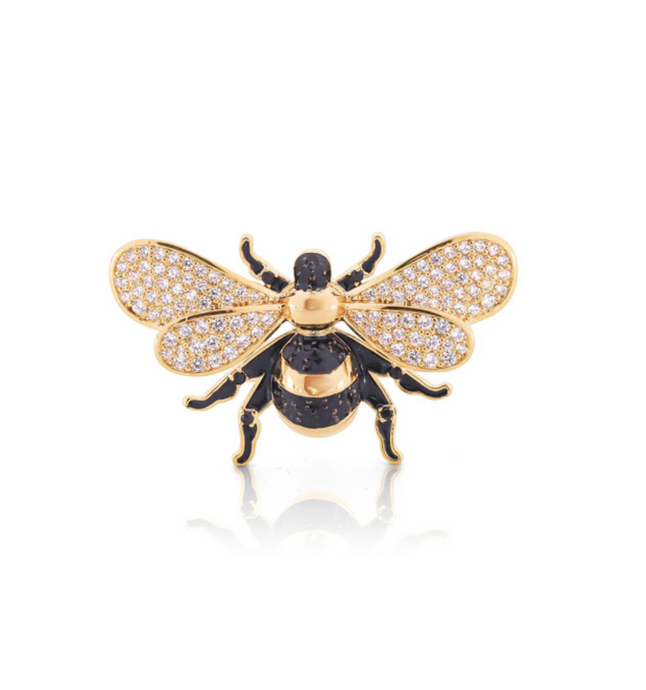 Bee Brooch in Yellow Gold by Tipperary Crystal - 165991