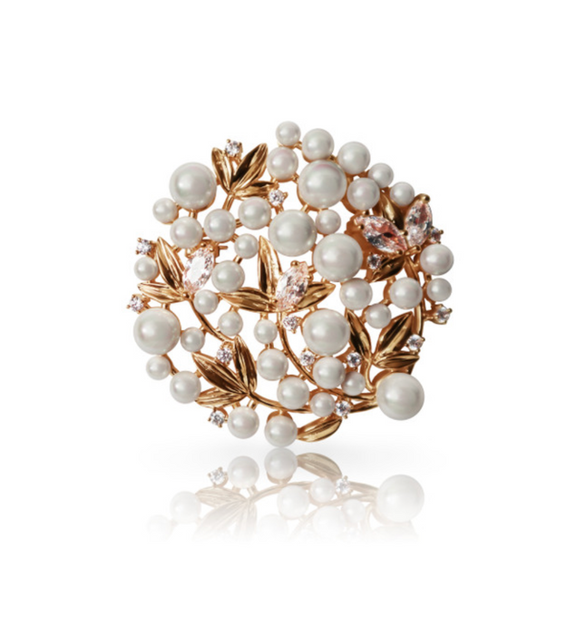 Pearl Brooch in Rose Gold - 166035