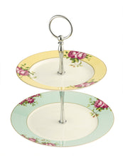 Load image into Gallery viewer, Anysley - Rose Pattern 2 Tier Cake Plate