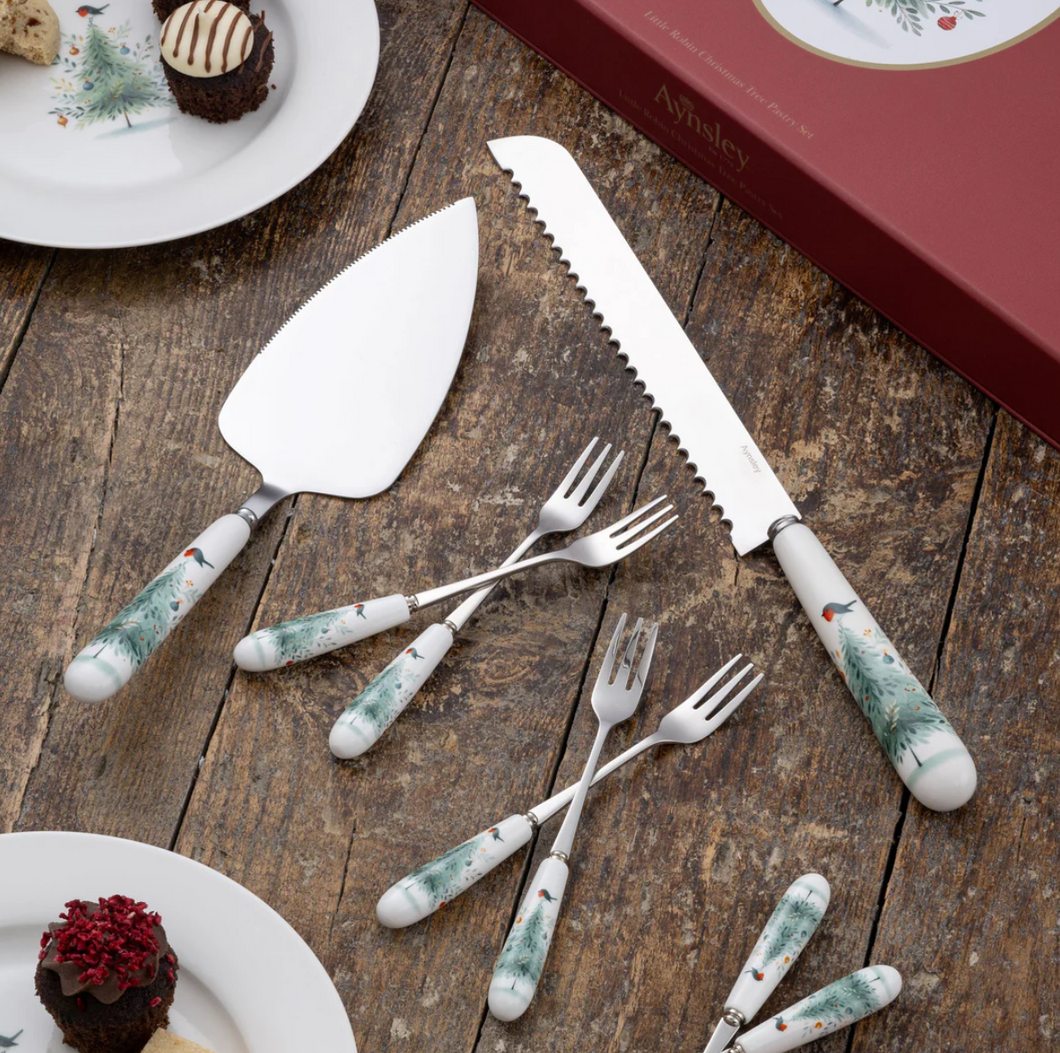 Aynsley - Little Robin Christmas Tree Pastry Set - 40906