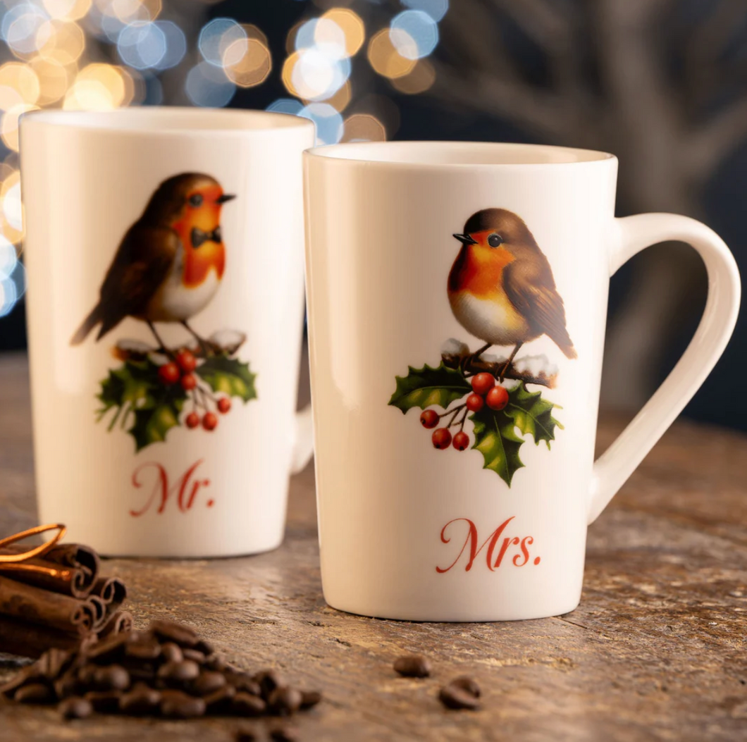 Aynsley - Mr & Mrs Robin Latte Mug Pair - 40201