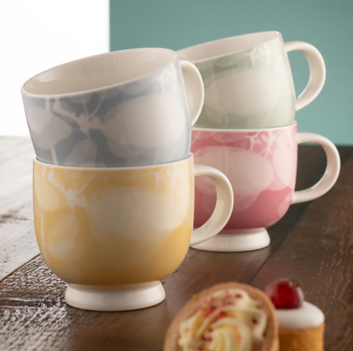 Belleek Living - Laurel Footed Mugs Set of 4