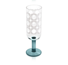 Load image into Gallery viewer, Orla Kiely - Set of 4 Formal Champagne or Prosecco Glasses Green &amp; Blue
