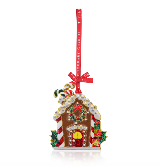 Tipperary - Gingerbread House with Wreath – Sparkle Decoration 145696