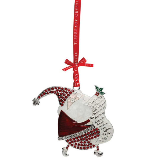 Tipperary - Santa with List – Sparkle Decoration 109025
