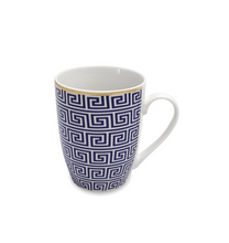 Load image into Gallery viewer, Tipperary - Greek Key Navy Set of 6 Mugs  [Delivery Not Available]
