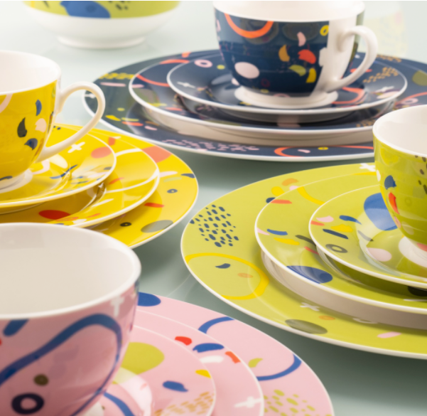Aynsley - Multi Coloured Verdant Tea Set