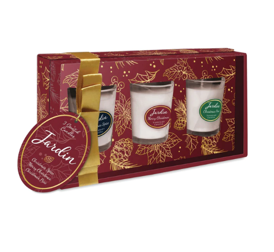 Tipperary Crystal – Merry Christmas Set of 3 Mini Scented Candles