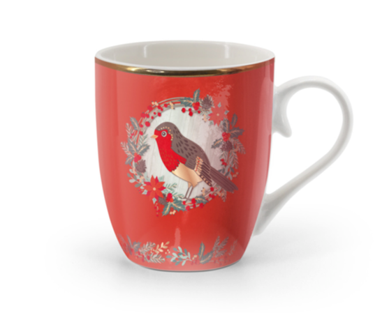 Tipperary Crystal – Single Mug Christmas Robin in Gift Box. 153042
