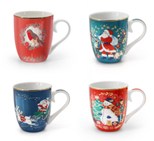 Load image into Gallery viewer, Tipperary Crystal – Christmas Mugs Set of Four in Gift Box. 152816
