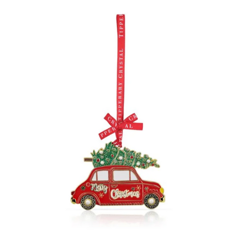 Tipperary Crystal – Sparkle Car with Tree Christmas Decoration. 153035