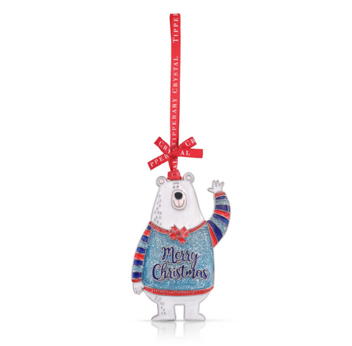 Tipperary Crystal – Sparkle Polar Bear Christmas Decoration. 140585