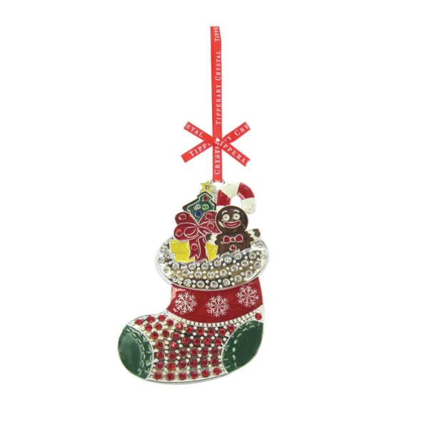 Tipperary Crystal – Sparkle Stocking Christmas Decoration. 100213