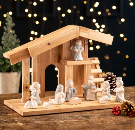 Belleek - Away in a Manger Nativity Set