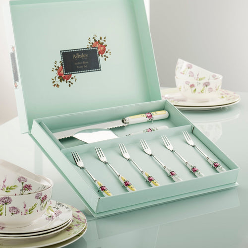 Aynsley -Archive Rose Collection 8 Piece Pastry Set