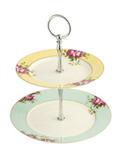 Load image into Gallery viewer, Anysley - Rose Pattern 2 Tier Cake Plate
