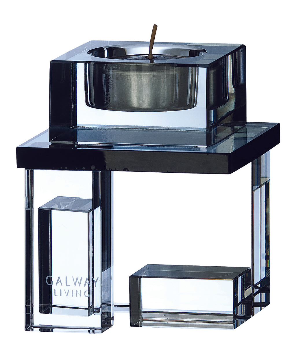 Galway Crystal Art Deco Candleholder The Spinning Wheel